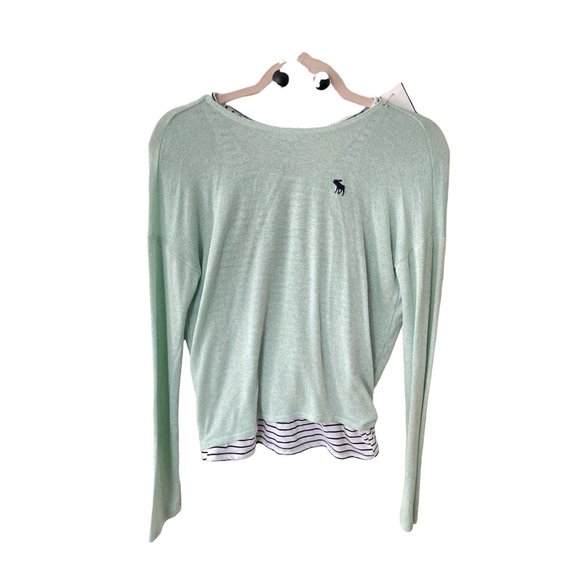 Abercrombie kids layered sweater wrap white striperacerback double layer 13 / 14 - Picture 3 of 10